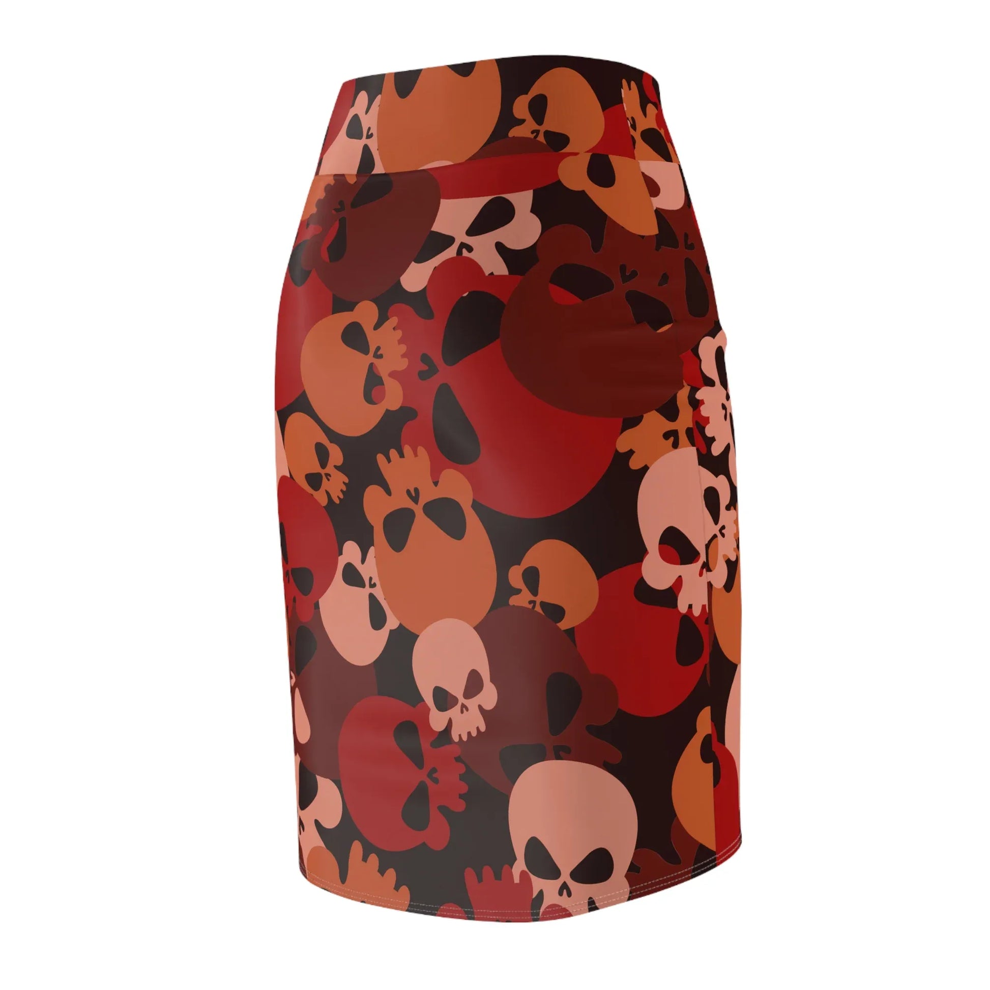 dark-red-skull-bleistiftrock-fur-damen-eleganter-mid-waist-rock-mit-stretch-komfort-bleistiftrock-jlr-design-7 - JLR Design