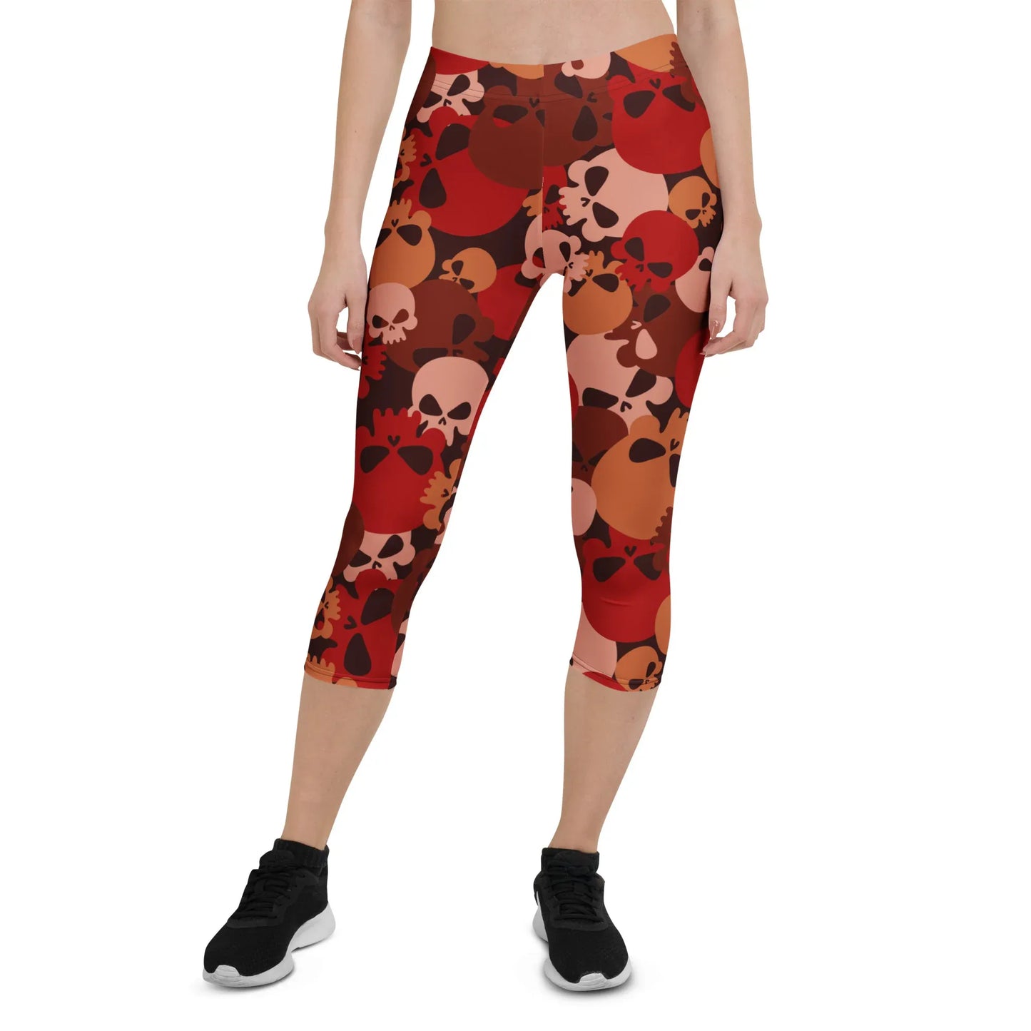 dark-red-skull-damen-capri-leggings-capri-leggings-jlr-design-1 - JLR Design