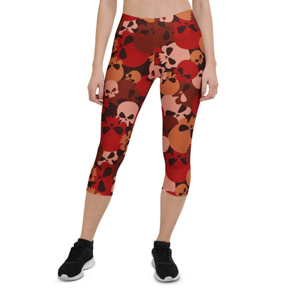 dark-red-skull-damen-capri-leggings-capri-leggings-jlr-design-1 - JLR Design