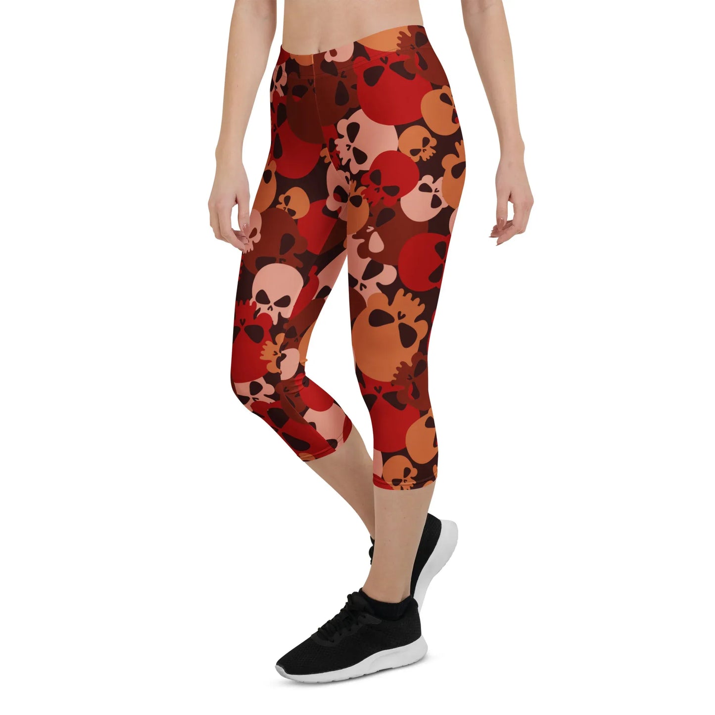 dark-red-skull-damen-capri-leggings-capri-leggings-jlr-design-10 - JLR Design