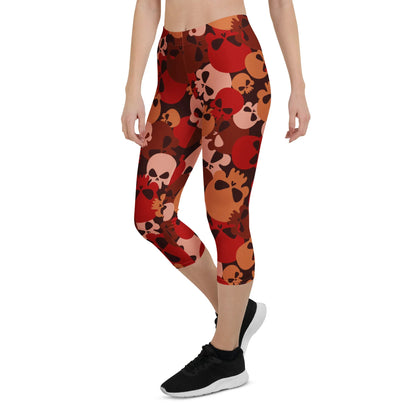 dark-red-skull-damen-capri-leggings-capri-leggings-jlr-design-10 - JLR Design