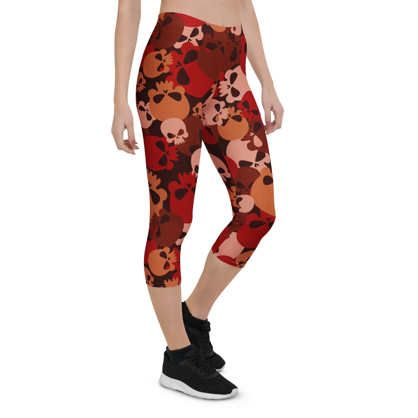 dark-red-skull-damen-capri-leggings-capri-leggings-jlr-design-11 - JLR Design