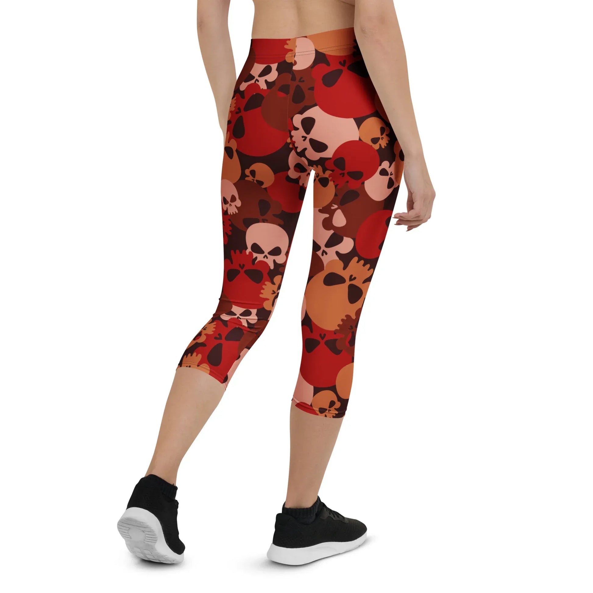 dark-red-skull-damen-capri-leggings-capri-leggings-jlr-design-7 - JLR Design