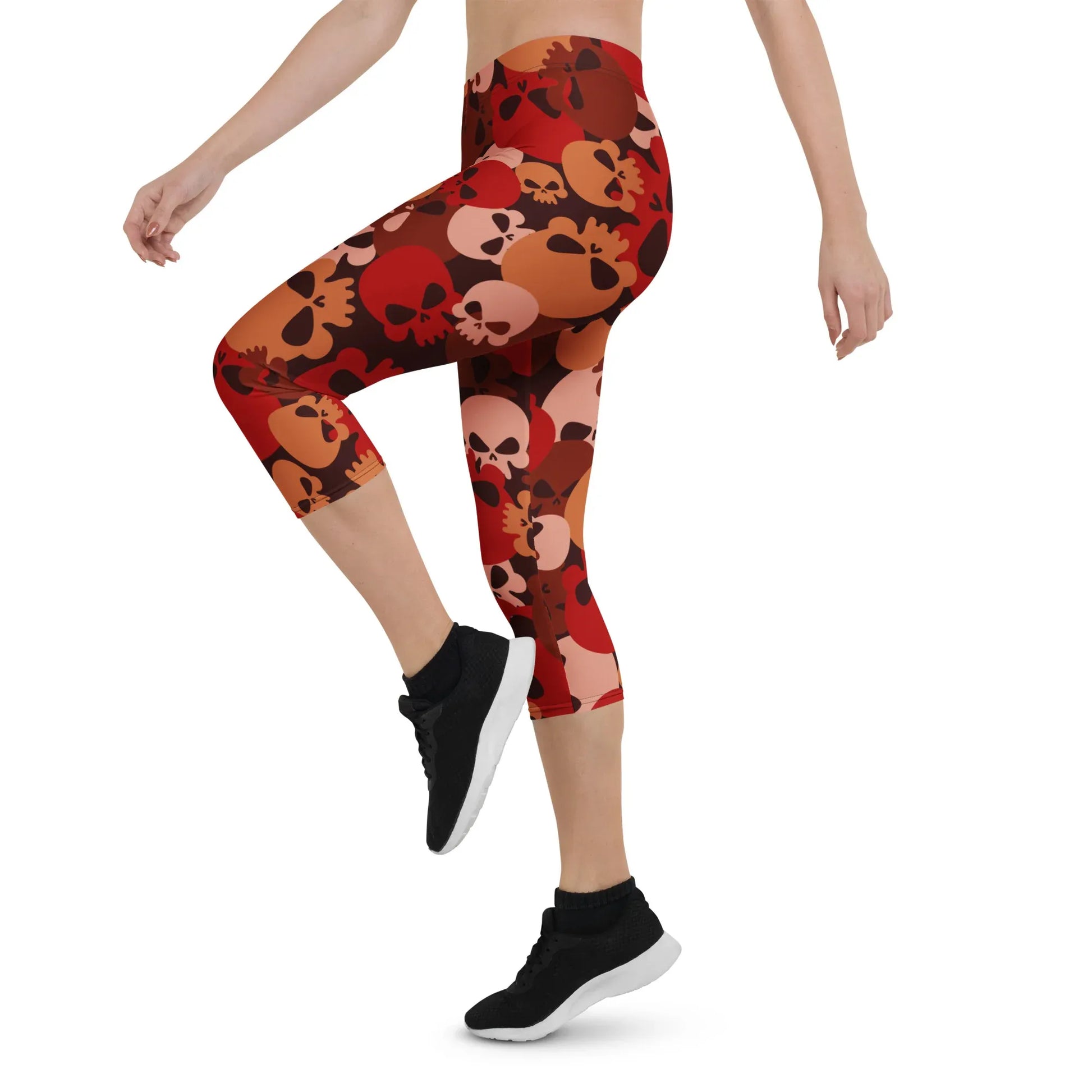 dark-red-skull-damen-capri-leggings-capri-leggings-jlr-design-8 - JLR Design