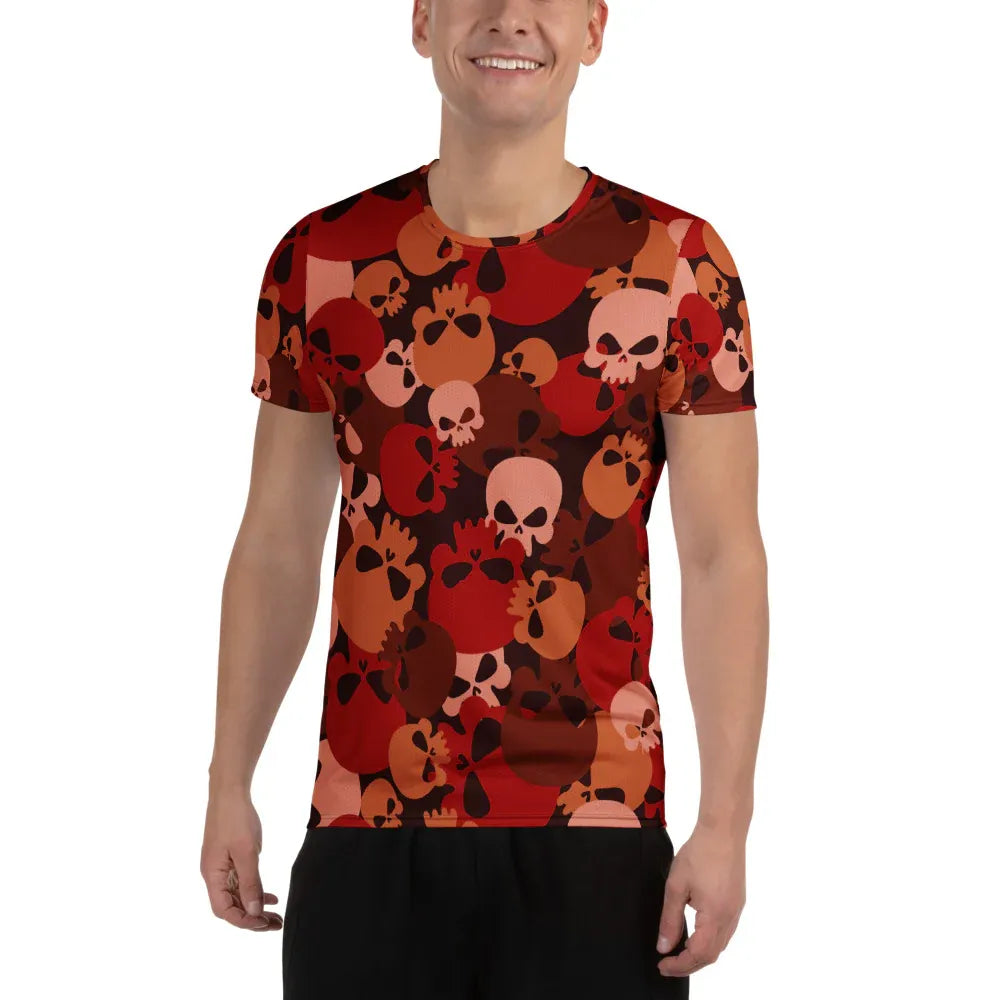 dark-red-skull-sport-t-shirt-fur-herren-sport-t-shirt-jlr-design-1 - JLR Design