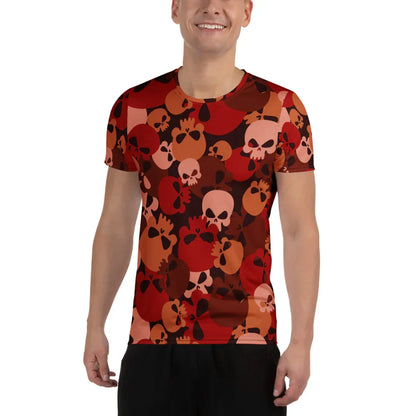 dark-red-skull-sport-t-shirt-fur-herren-sport-t-shirt-jlr-design-1 - JLR Design
