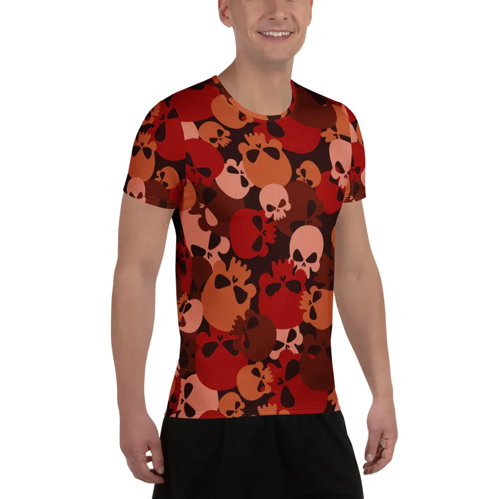 dark-red-skull-sport-t-shirt-fur-herren-sport-t-shirt-jlr-design-10 - JLR Design