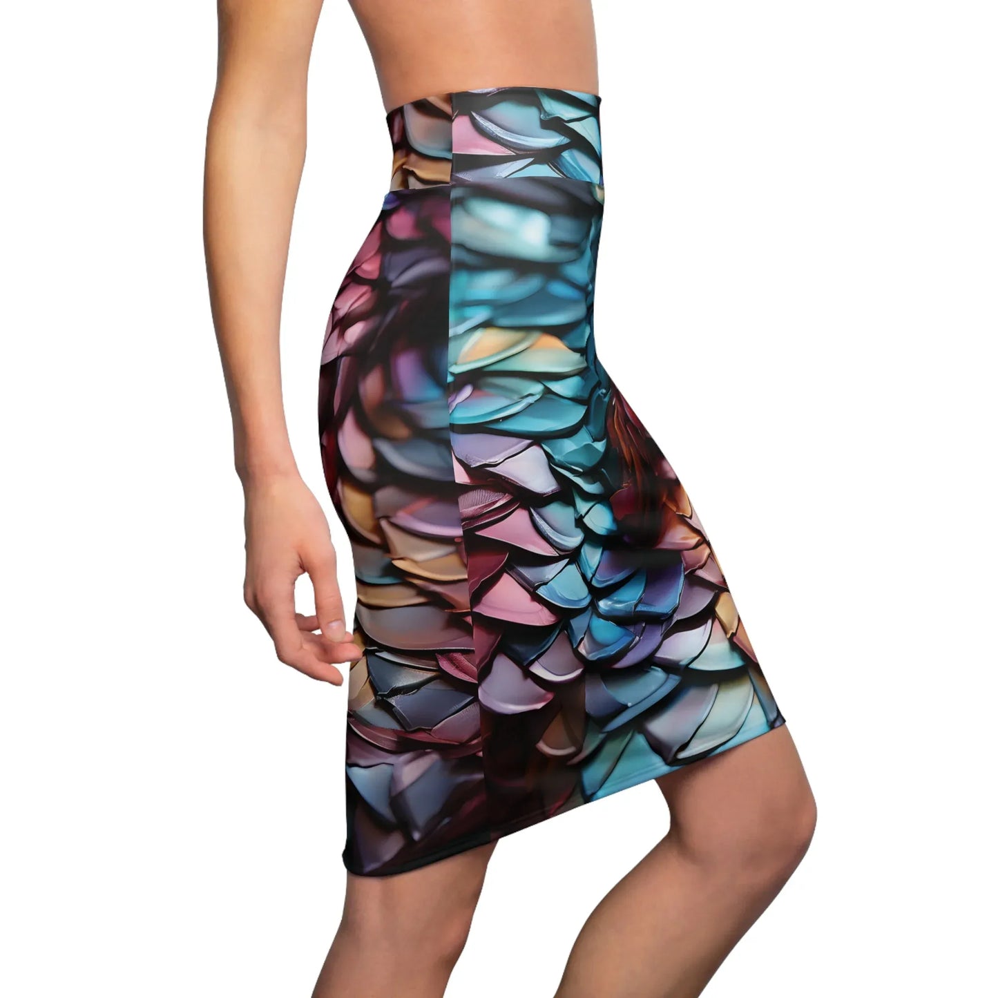 drachenschuppe-bleistiftrock-fur-damen-eleganter-mid-waist-rock-mit-stretch-komfort-bleistiftrock-jlr-design-2 - JLR Design