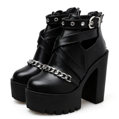 edle-damen-ankle-boots-mit-kette-elegant-und-punkig-high-heels-jlr-design-1 - JLR Design