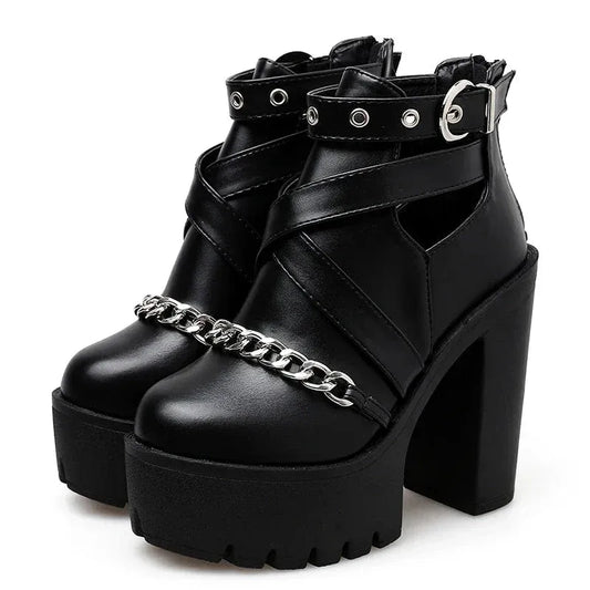 edle-damen-ankle-boots-mit-kette-elegant-und-punkig-high-heels-jlr-design-1 - JLR Design
