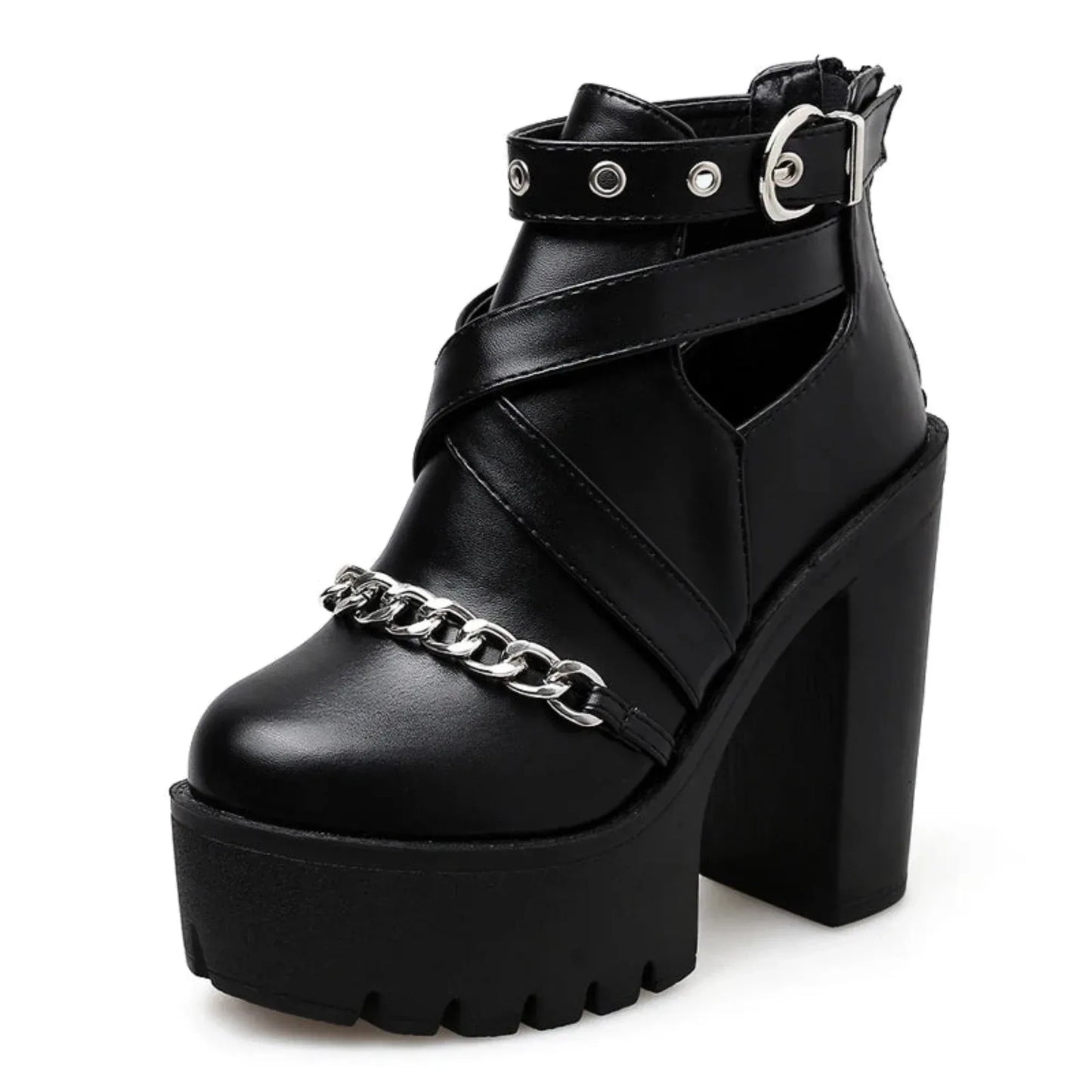 edle-damen-ankle-boots-mit-kette-elegant-und-punkig-high-heels-jlr-design-3 - JLR Design