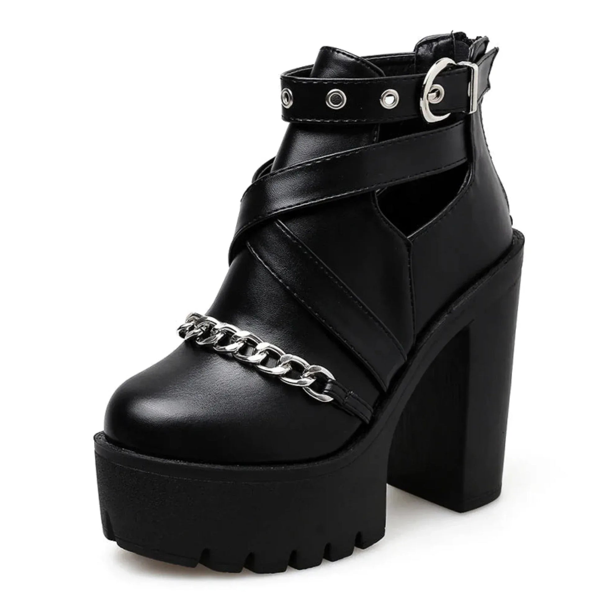 edle-damen-ankle-boots-mit-kette-elegant-und-punkig-high-heels-jlr-design-3 - JLR Design