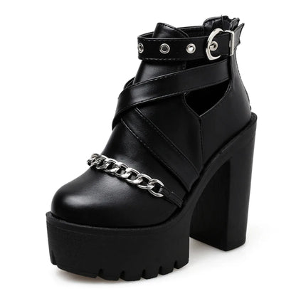 edle-damen-ankle-boots-mit-kette-elegant-und-punkig-high-heels-jlr-design-3 - JLR Design