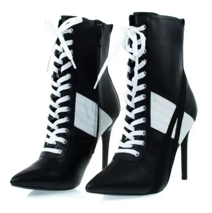 edle-schnurstiefeletten-mit-kontrast-schwarz-weiss-fur-einen-modernen-look-high-heels-jlr-design-2 - JLR Design