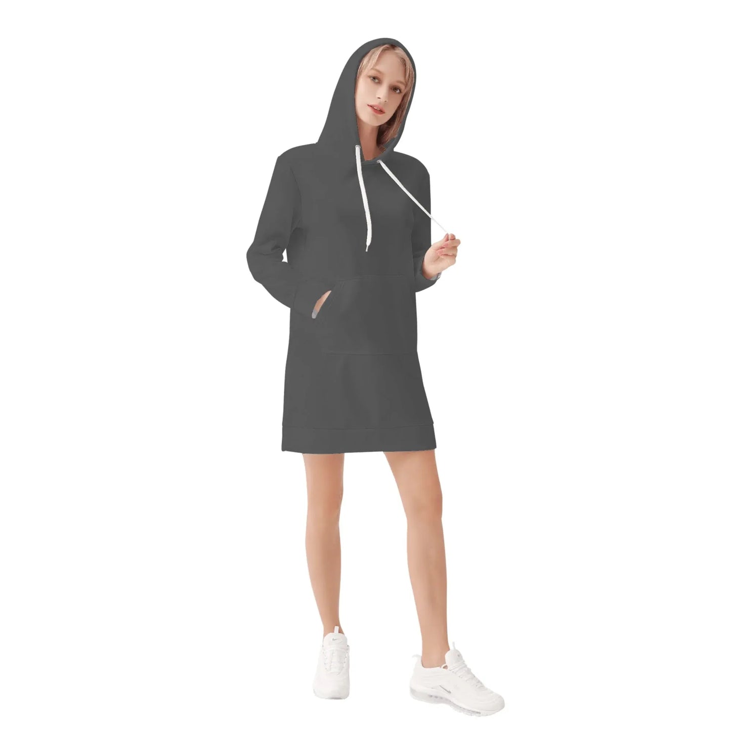 eklipse-damen-hoodiekleid-warmes-velvet-kapuzenkleid-aus-weichem-samt-fleece-hoodiekleid-jlr-design-4 - JLR Design