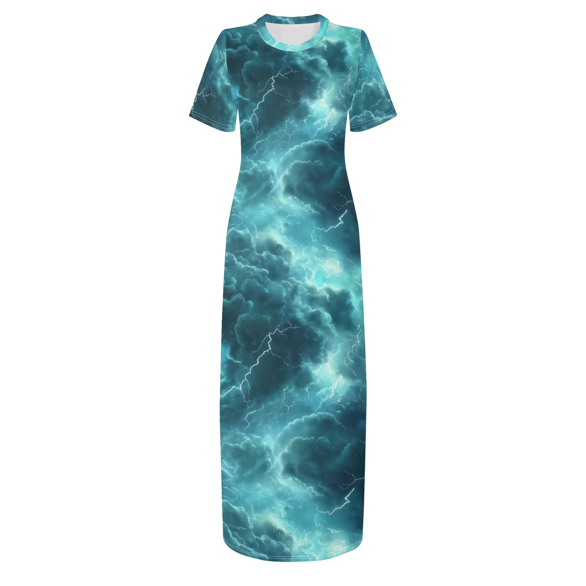 electric-turquoise-thunderstorm-bodycon-maxi-dress-long-dress-jlr-design-jlr-design-de-3 - JLR Design