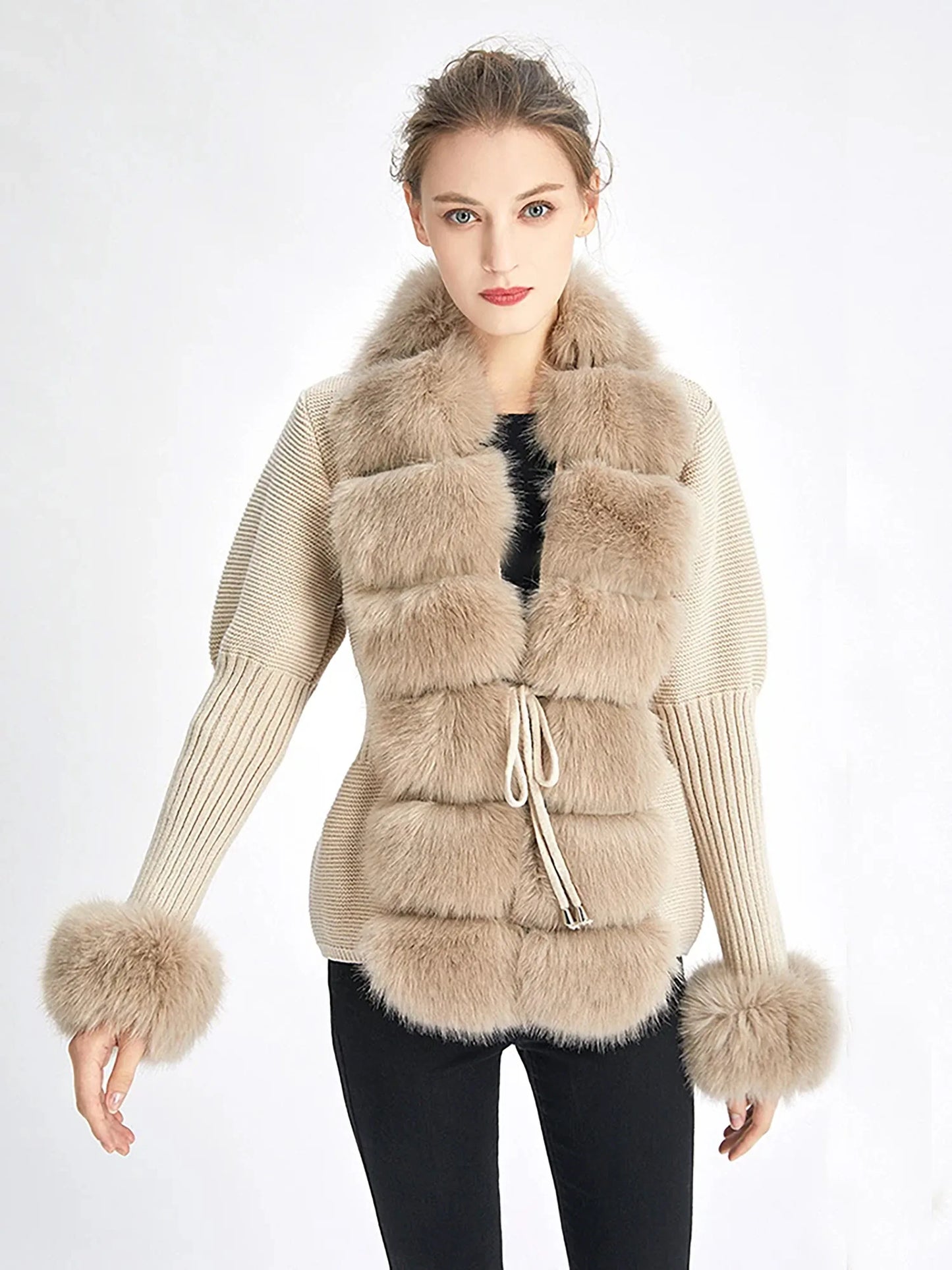 eleganter-damen-kunstfell-cardigan-flauschiger-strickmantel-mit-abnehmbarem-kragen-fur-herbst-and-winter-cardigan-jlr-design-23 - JLR Design