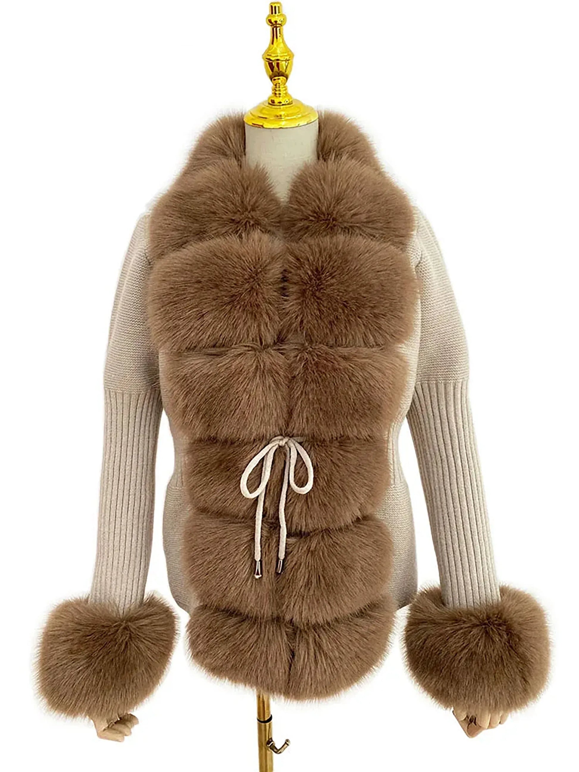 eleganter-damen-kunstfell-cardigan-flauschiger-strickmantel-mit-abnehmbarem-kragen-fur-herbst-and-winter-cardigan-jlr-design-9 - JLR Design