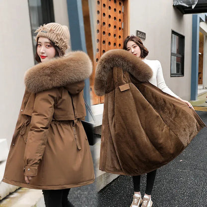 eleganter-damen-parka-mittellang-figurbetonter-mantel-mit-kordelzug-and-kontrast-details-jacke-jlr-design-9 - JLR Design