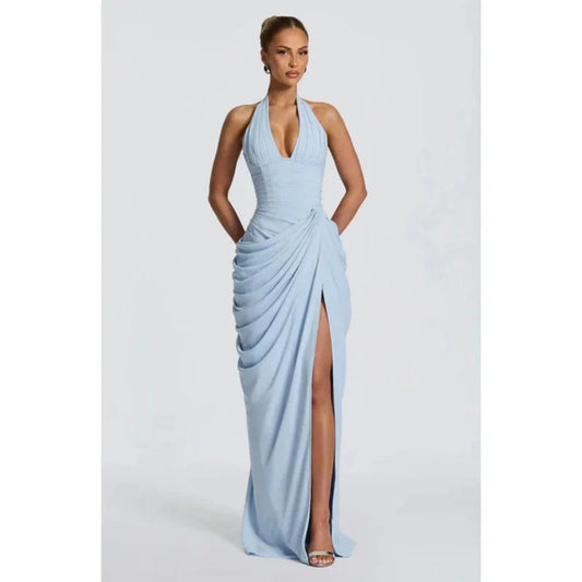elegantes-maxikleid-mit-schlitz-ruckenfrei-tailliert-sommer-abendmode-kleid-jlr-design-2 - JLR Design