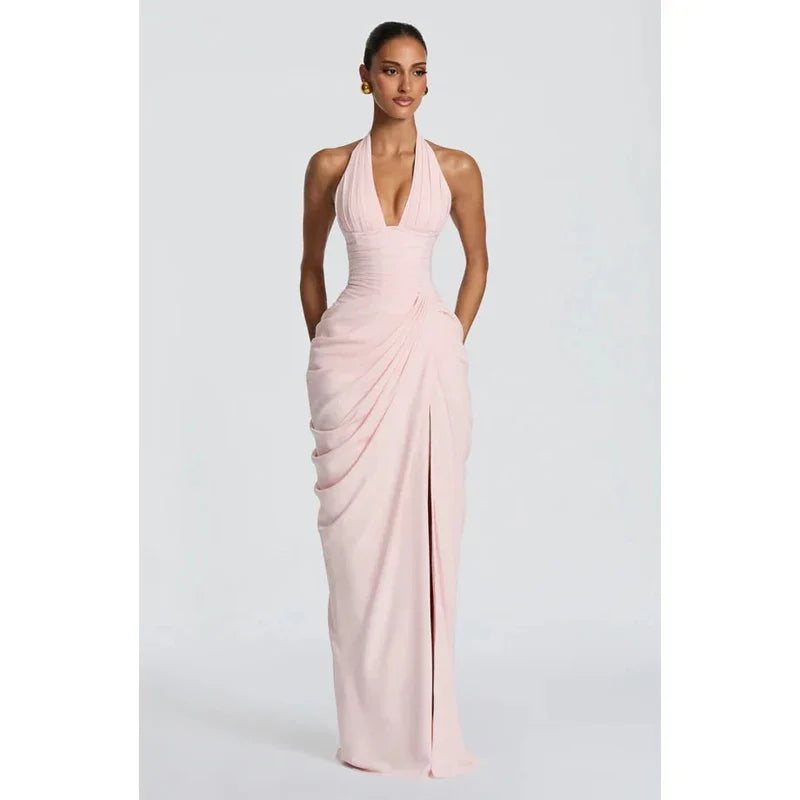 elegantes-maxikleid-mit-schlitz-ruckenfrei-tailliert-sommer-abendmode-kleid-jlr-design-20 - JLR Design