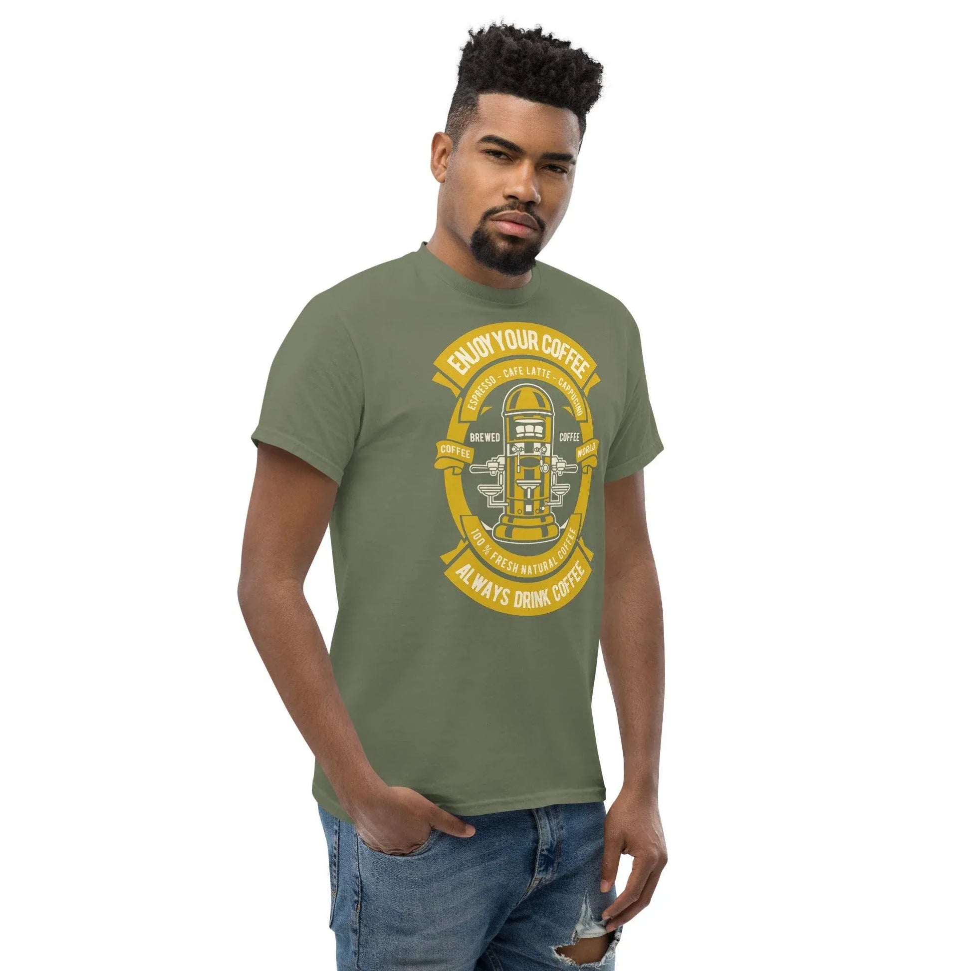 enjoy-your-coffee-herren-t-shirt-t-shirt-jlr-design-14598 - JLR Design