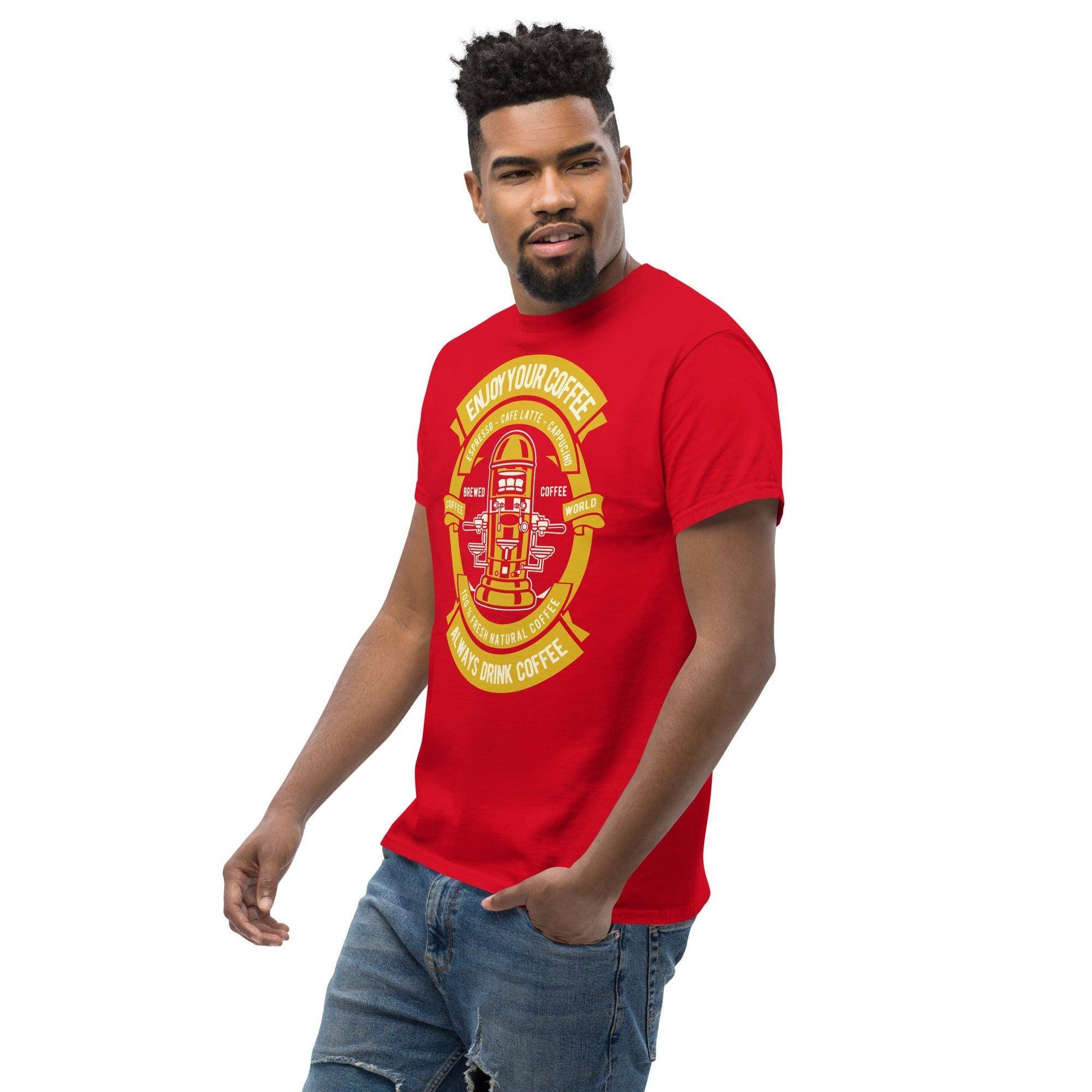 enjoy-your-coffee-herren-t-shirt-t-shirt-jlr-design-18802 - JLR Design