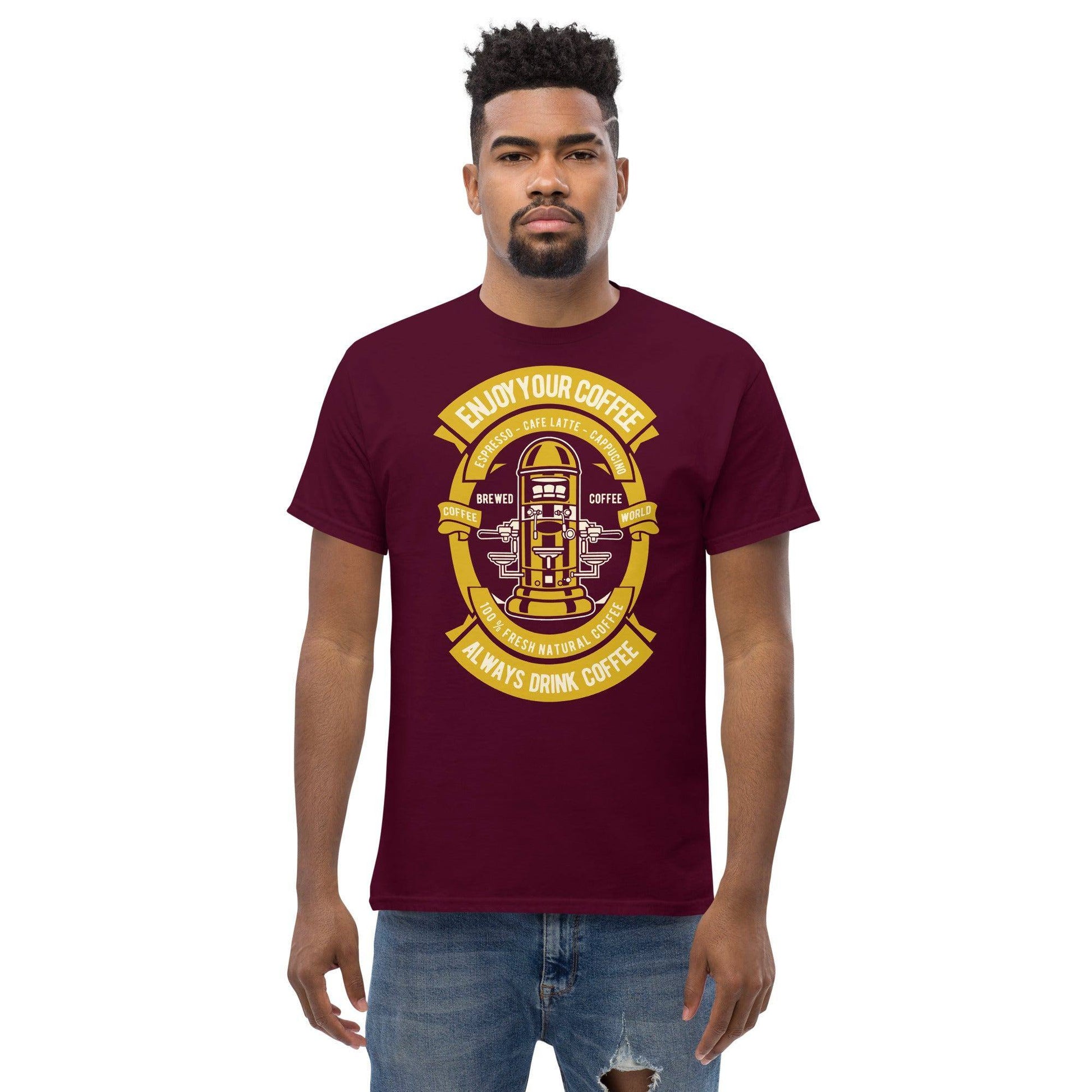enjoy-your-coffee-herren-t-shirt-t-shirt-jlr-design-2 - JLR Design