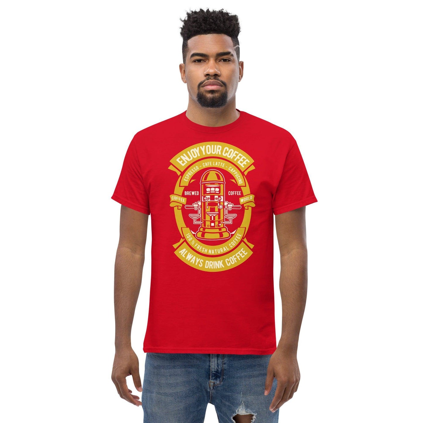 enjoy-your-coffee-herren-t-shirt-t-shirt-jlr-design-31819 - JLR Design