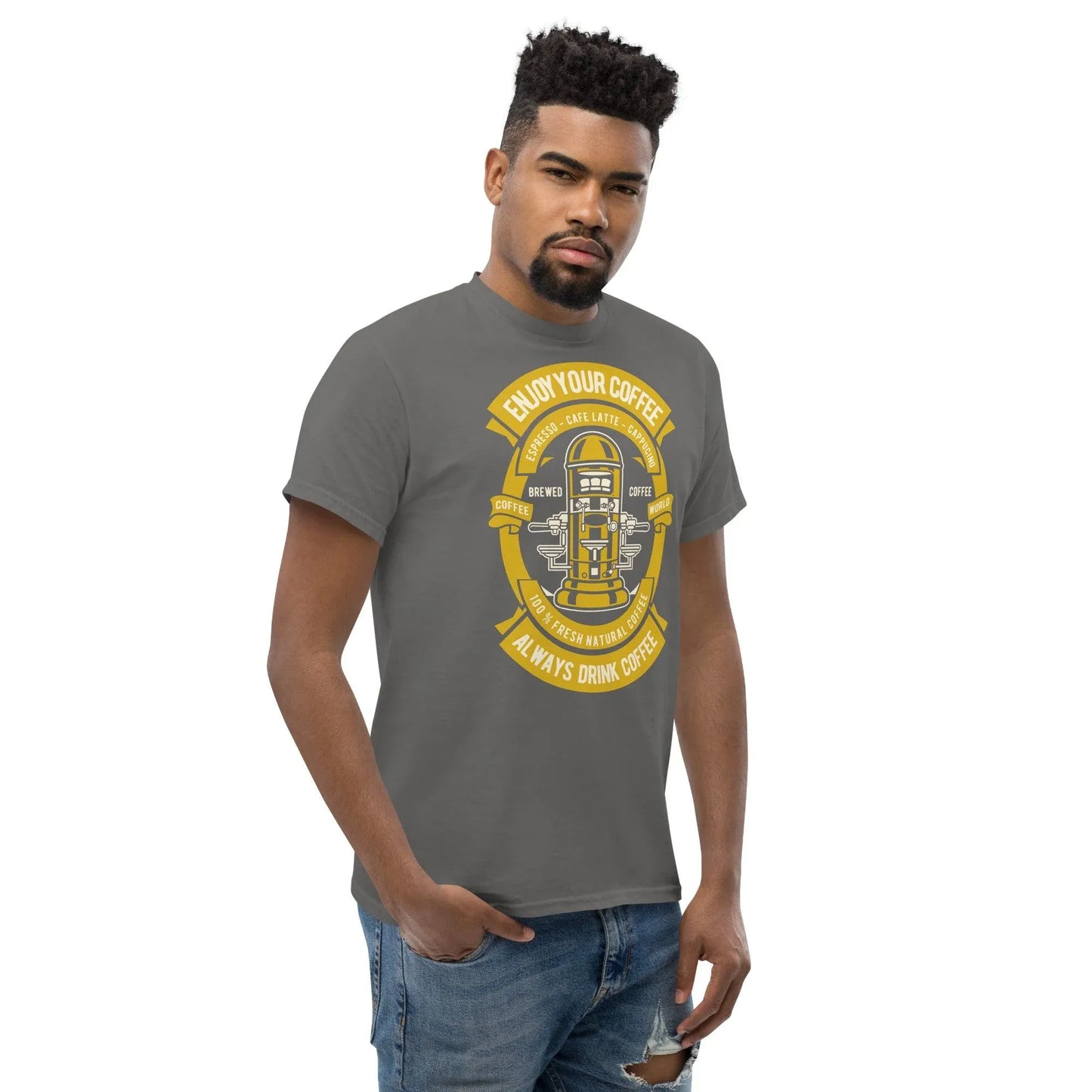 enjoy-your-coffee-herren-t-shirt-t-shirt-jlr-design-48050 - JLR Design