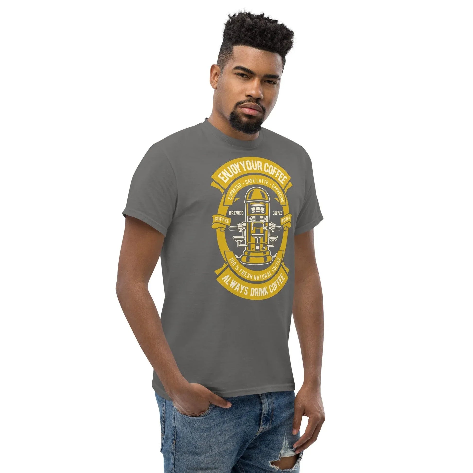 enjoy-your-coffee-herren-t-shirt-t-shirt-jlr-design-48050 - JLR Design