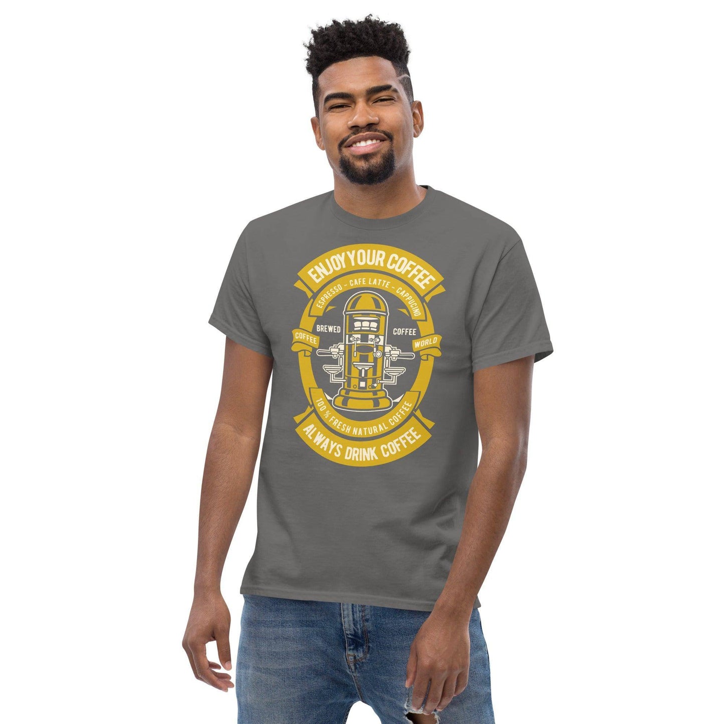 enjoy-your-coffee-herren-t-shirt-t-shirt-jlr-design-66451 - JLR Design