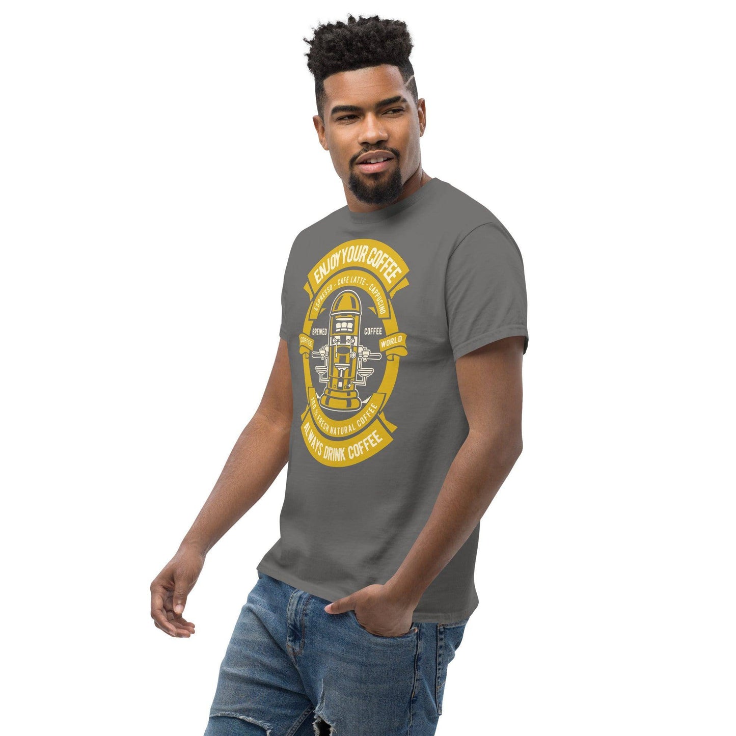 enjoy-your-coffee-herren-t-shirt-t-shirt-jlr-design-85436 - JLR Design