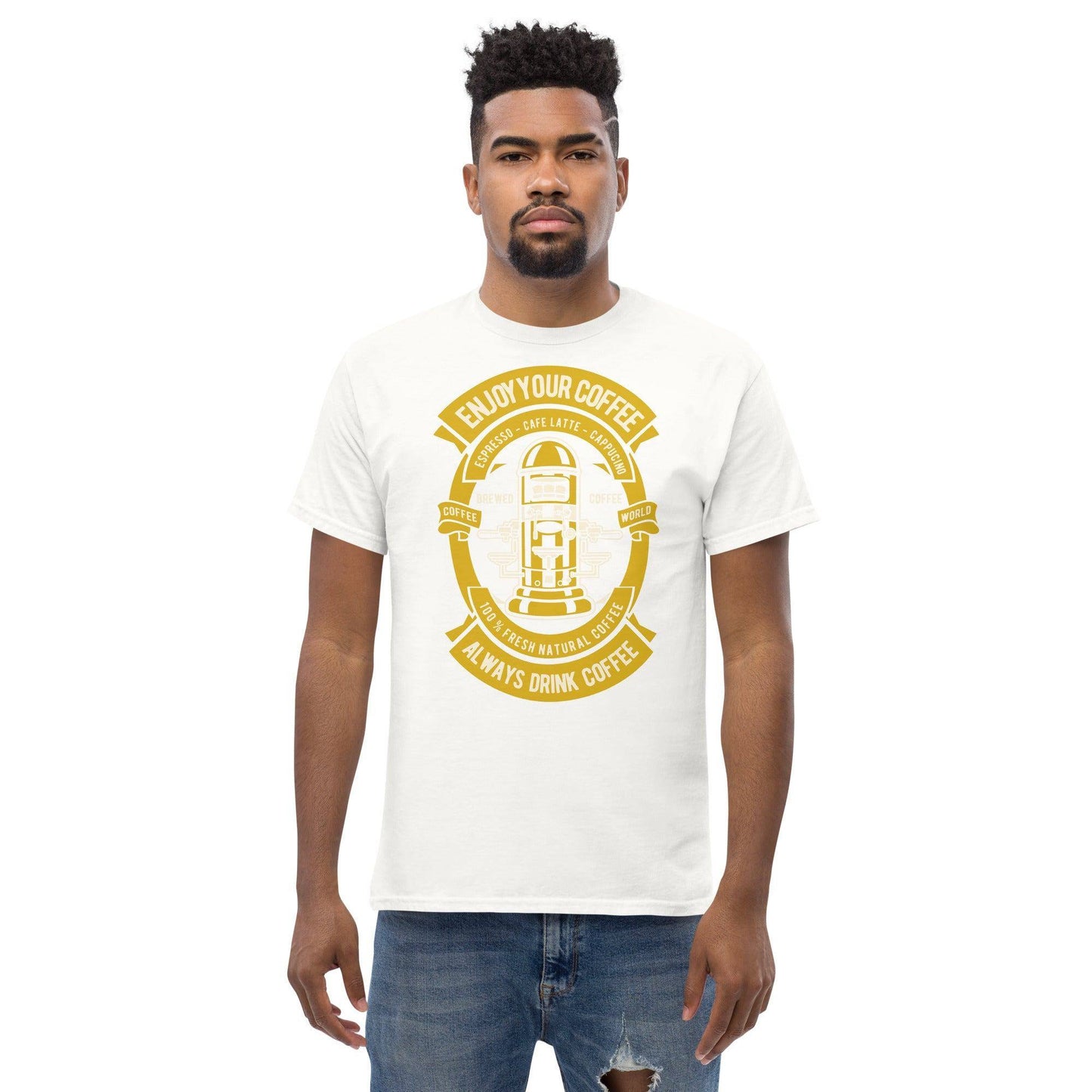 enjoy-your-coffee-herren-t-shirt-t-shirt-jlr-design-87758 - JLR Design