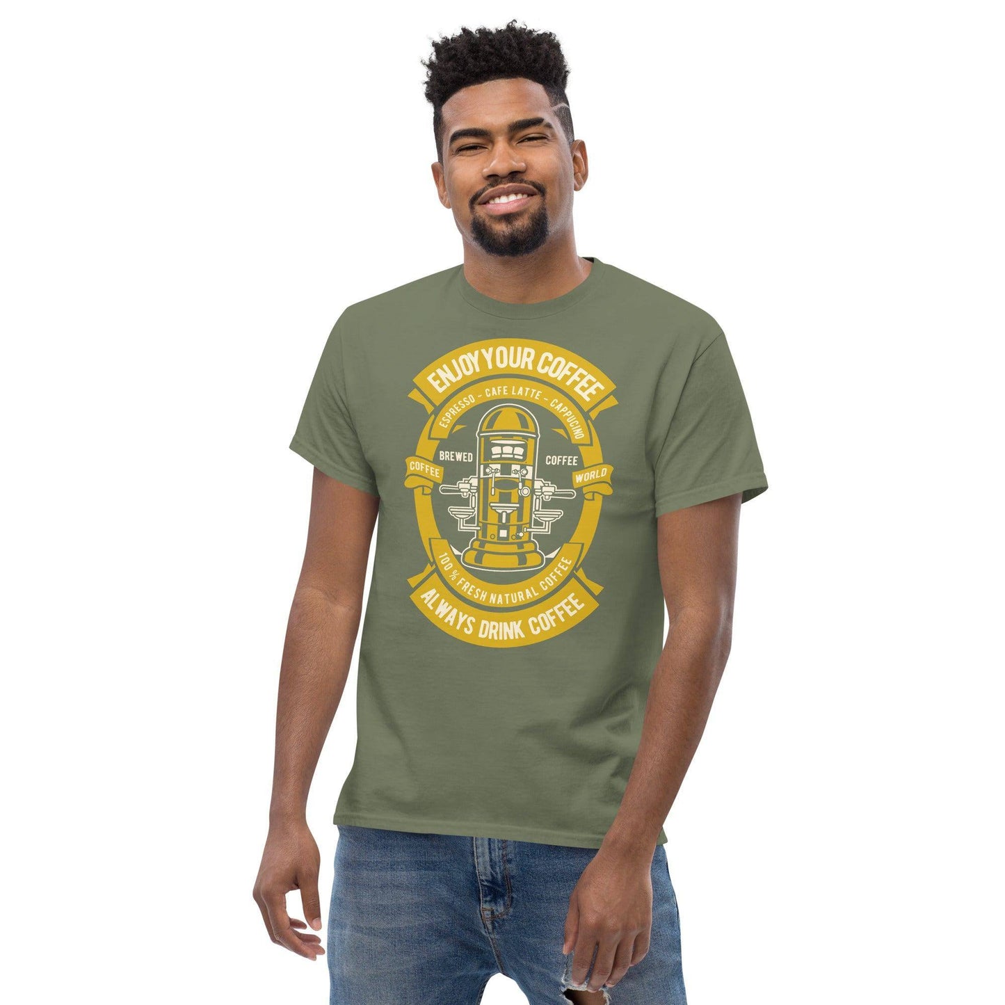 enjoy-your-coffee-herren-t-shirt-t-shirt-jlr-design-90321 - JLR Design