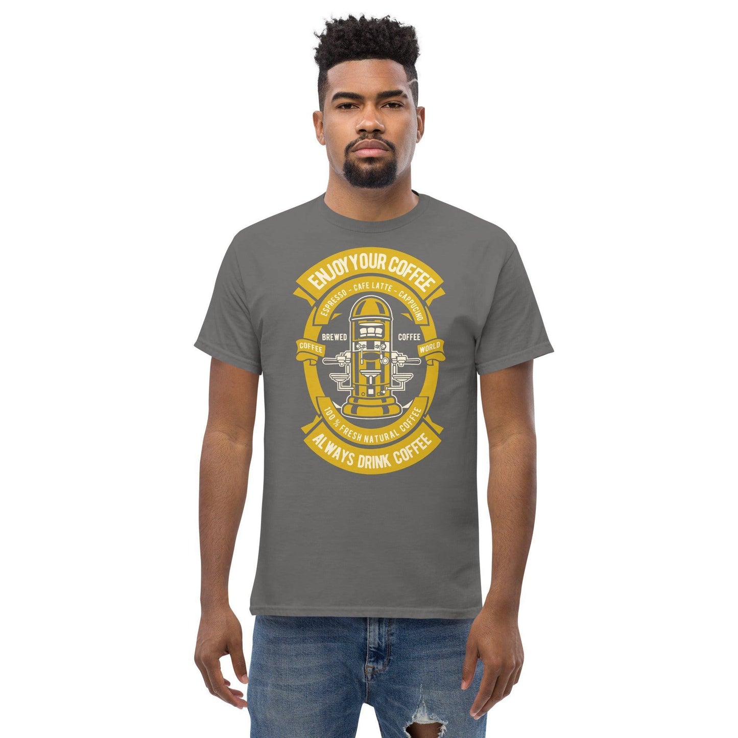 enjoy-your-coffee-herren-t-shirt-t-shirt-jlr-design-98227 - JLR Design