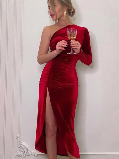 figurbetontes-samt-midikleid-mit-armeln-kleid-jlr-design-7 - JLR Design