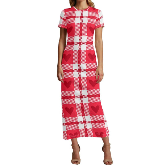 flanell-heart-short-sleeve-long-dress-long-dress-jlr-design-1 - JLR Design