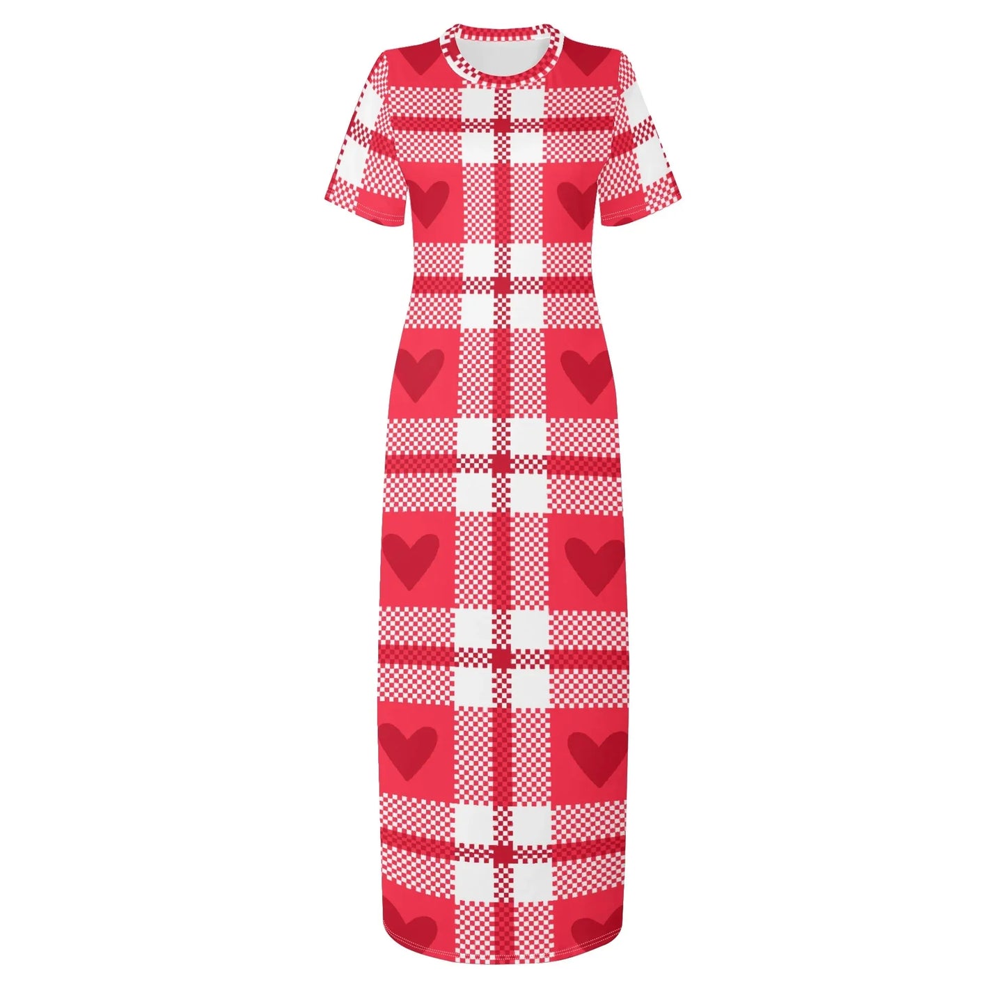 flanell-heart-short-sleeve-long-dress-long-dress-jlr-design-3 - JLR Design