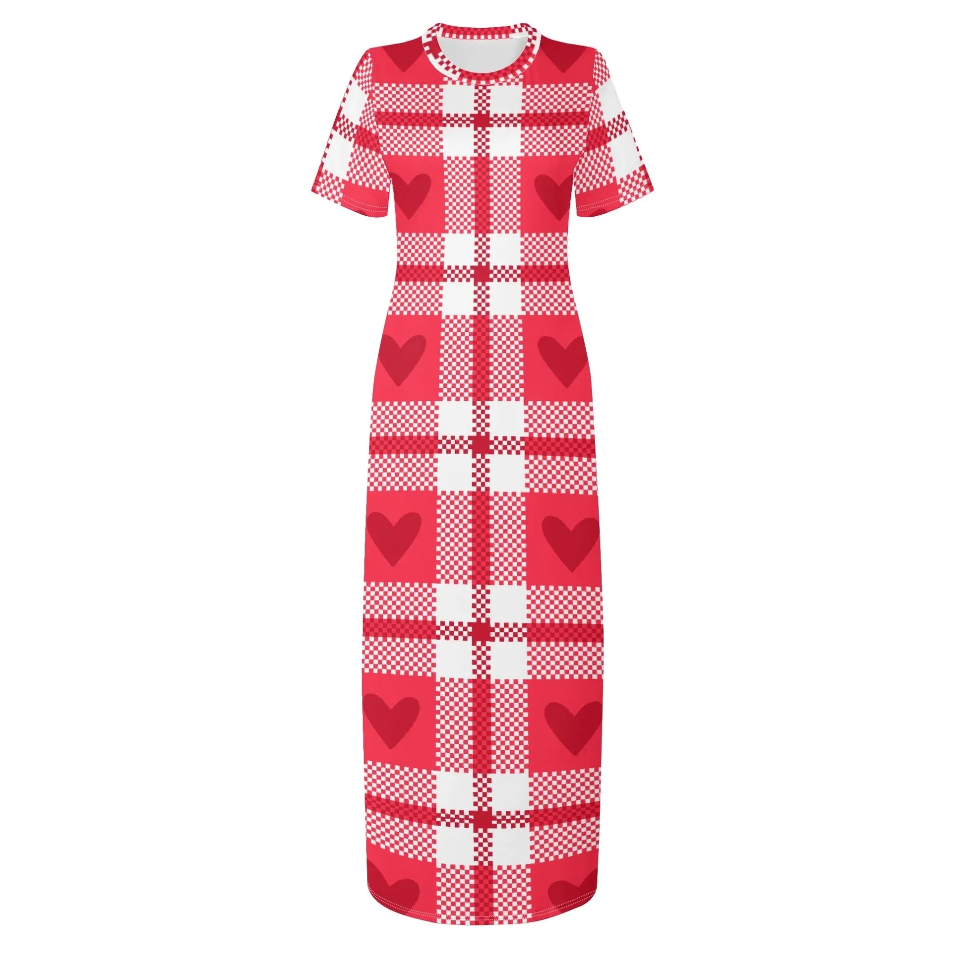 flanell-heart-short-sleeve-long-dress-long-dress-jlr-design-3 - JLR Design