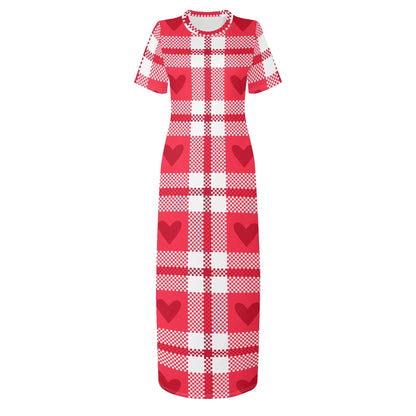flanell-heart-short-sleeve-long-dress-long-dress-jlr-design-3 - JLR Design