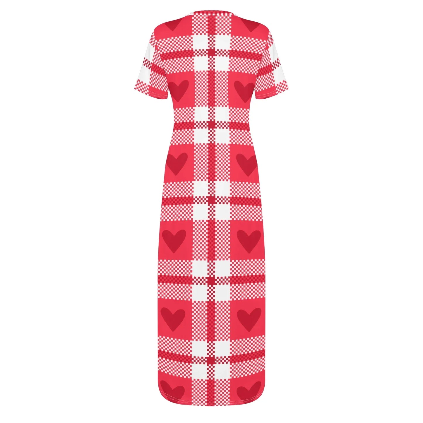 flanell-heart-short-sleeve-long-dress-long-dress-jlr-design-4 - JLR Design