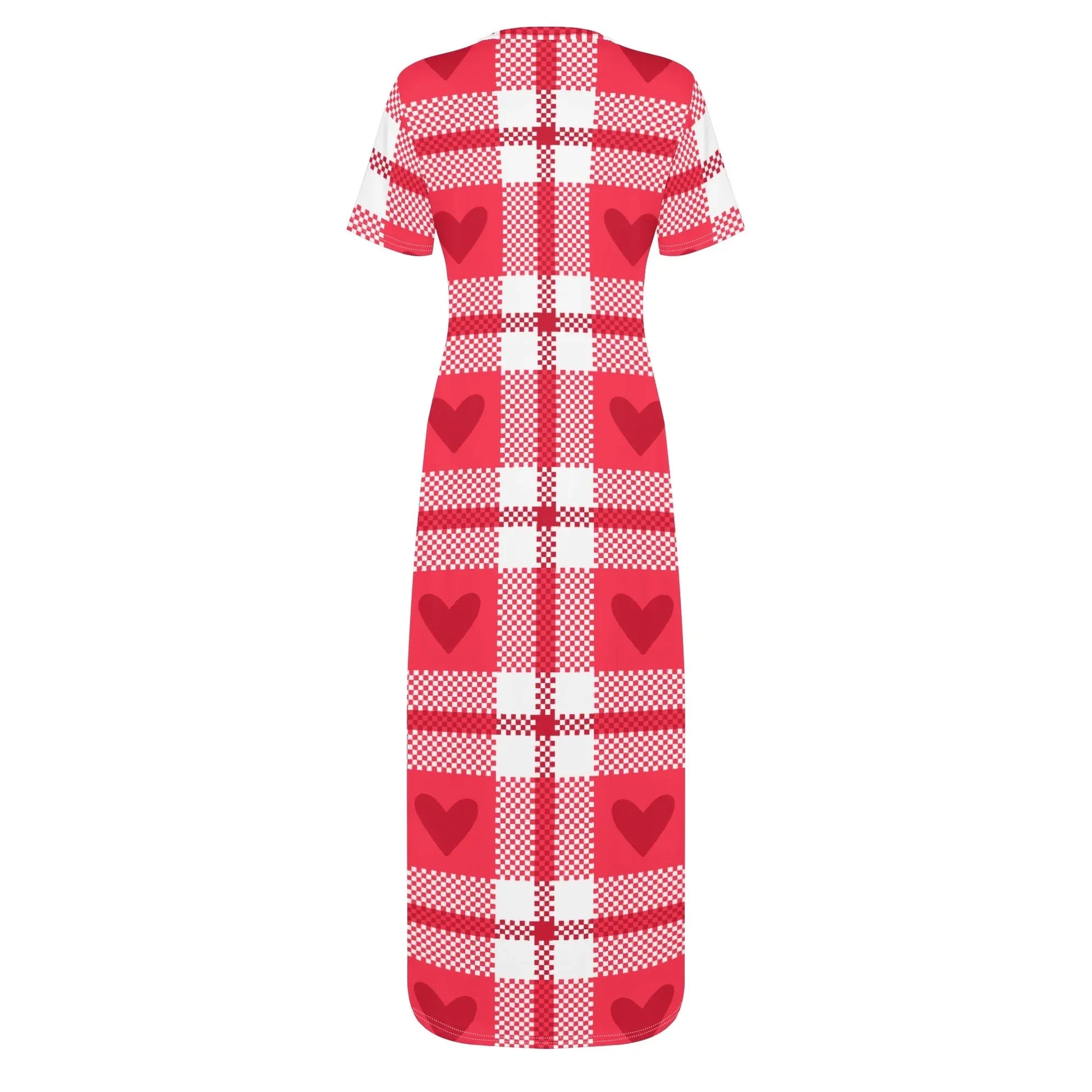 flanell-heart-short-sleeve-long-dress-long-dress-jlr-design-4 - JLR Design