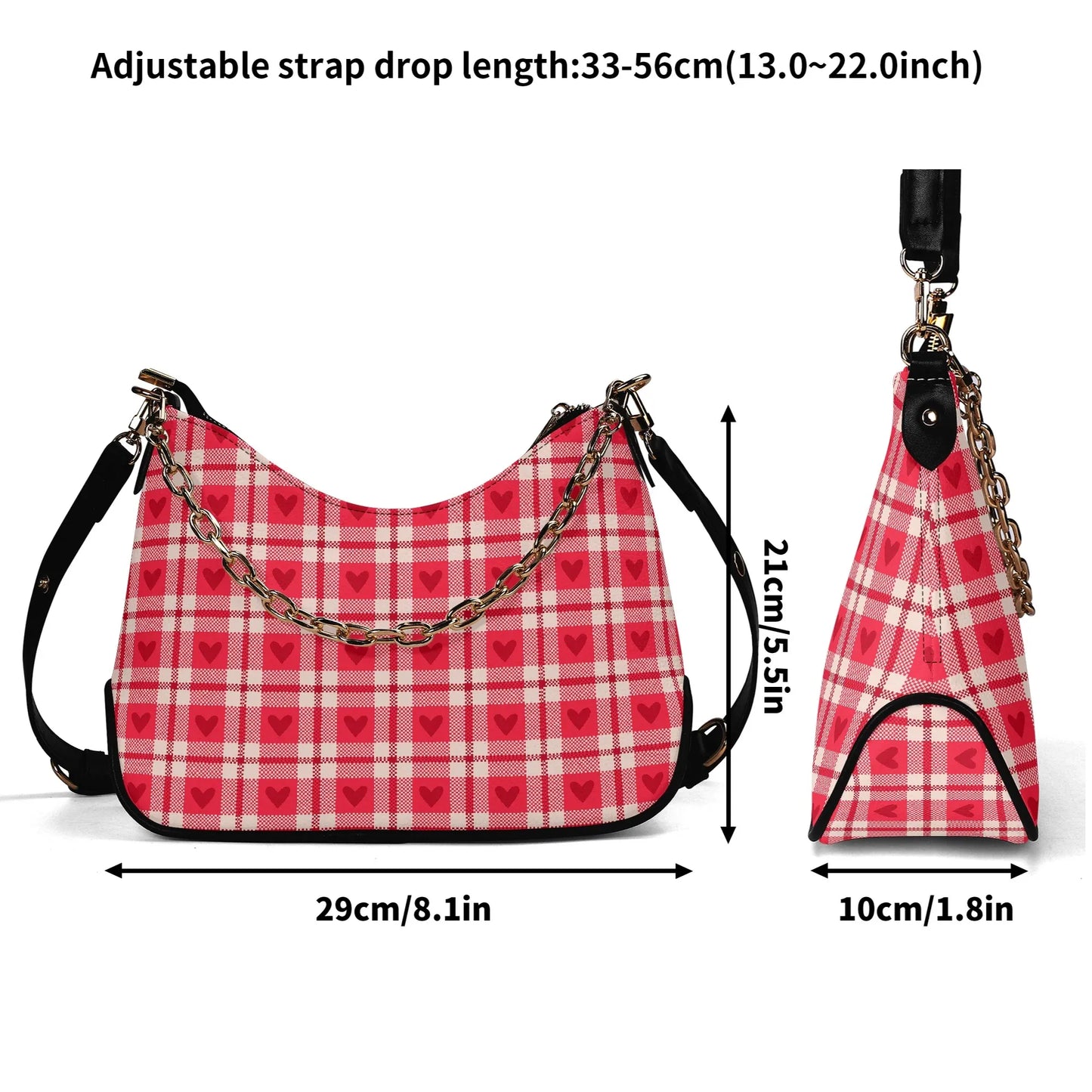flanell-herz-elegante-umhangetasche-mit-kette-umhangetasche-jlr-design-7 - JLR Design
