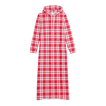 flanell-herzchen-damen-maxi-hoodiekleid-knochellanges-kapuzenkleid-aus-weich-angerautem-fleece-hoodiekleid-jlr-design-4 - JLR Design