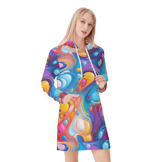 fluid-colors-damen-hoodiekleid-warmes-velvet-kapuzenkleid-aus-weichem-samt-fleece-hoodiekleid-jlr-design-1 - JLR Design