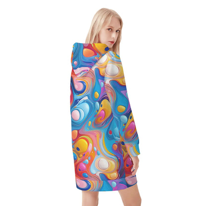 fluid-colors-damen-hoodiekleid-warmes-velvet-kapuzenkleid-aus-weichem-samt-fleece-hoodiekleid-jlr-design-2 - JLR Design