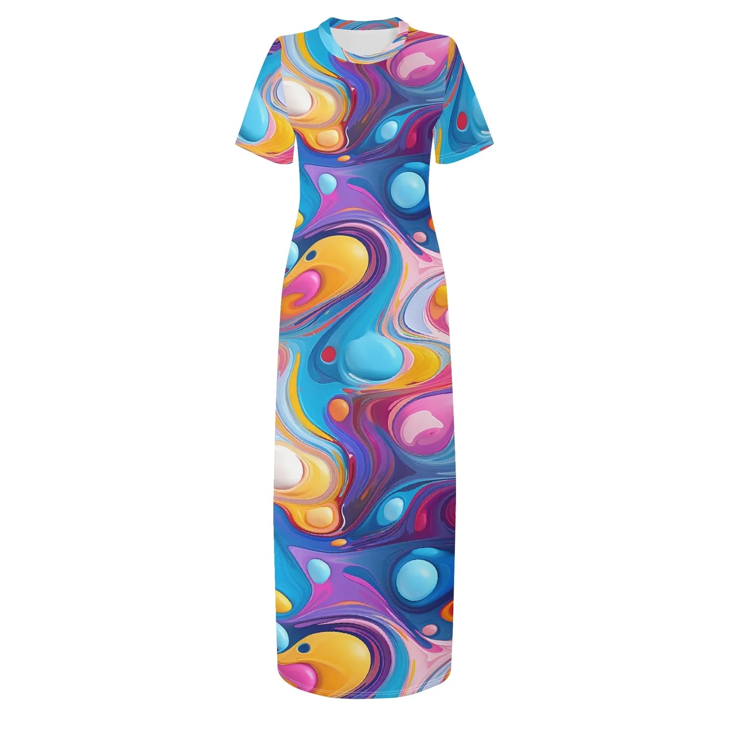 fluid-colors-short-sleeve-long-dress-long-dress-jlr-design-3 - JLR Design