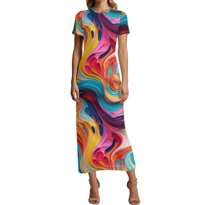 fluid-colours-camouflage-short-sleeve-long-dress-long-dress-jlr-design-1 - JLR Design