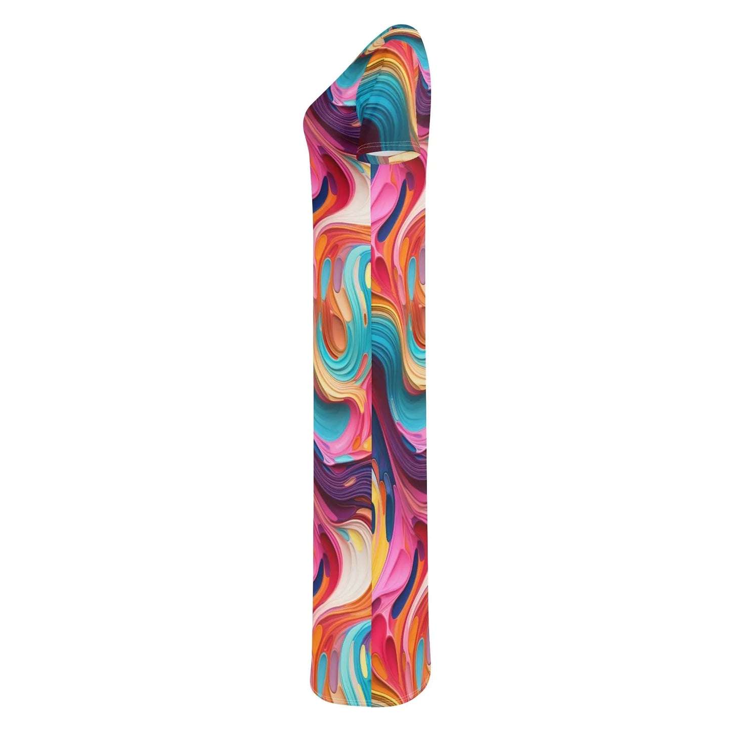 fluid-colours-camouflage-short-sleeve-long-dress-long-dress-jlr-design-6 - JLR Design
